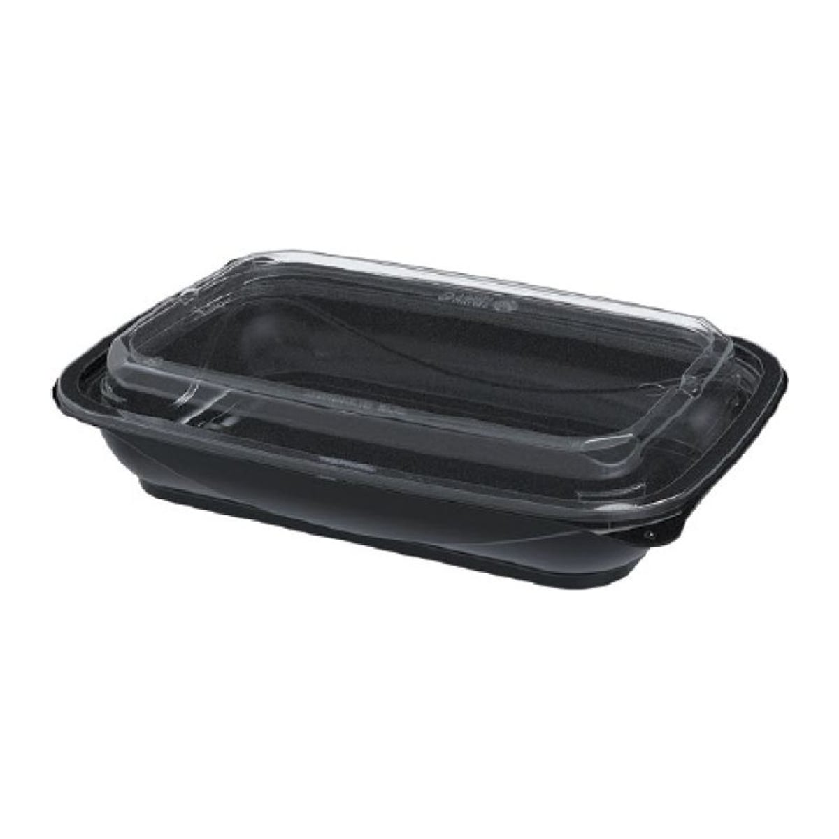 Contenedor Rectangular 32 oz Negro con Tapa