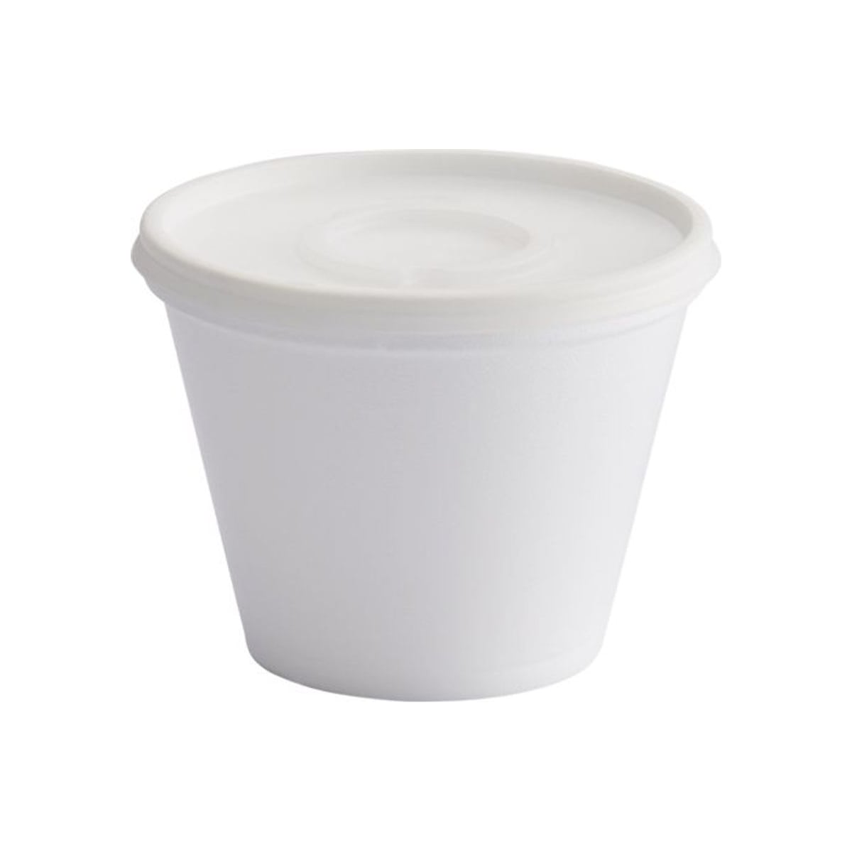 Contenedor DE ICOPOR 12 oz Blanco con Tapa Rígida